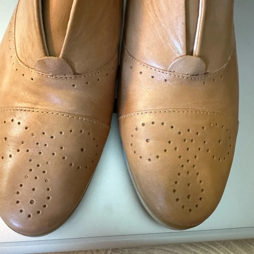 Anthropologie Chelsea Crew Brown Leather slip on oxfords - Picture 10 of 10
